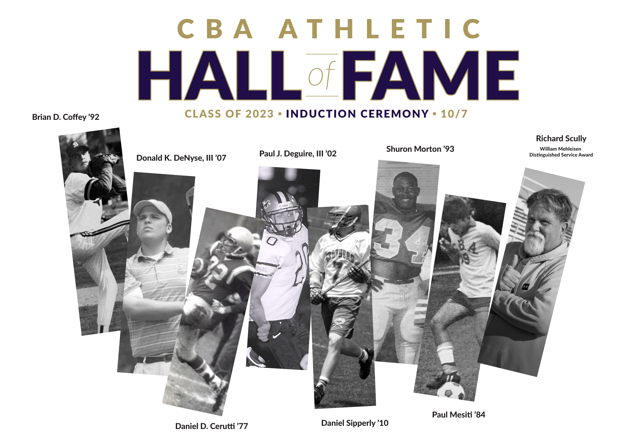 2023 Athletic Hall of Fame Header and Inductees